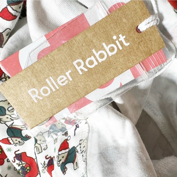 New Roller Rabbit Women's Elephant Holiday Christmas Pajama Top Only Size M - Picture 7 of 7